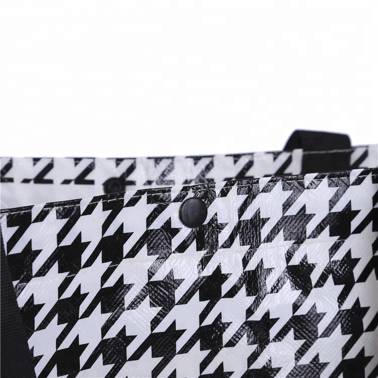 Large waterproof laminated pp non woven shopping bag with latticed pattern