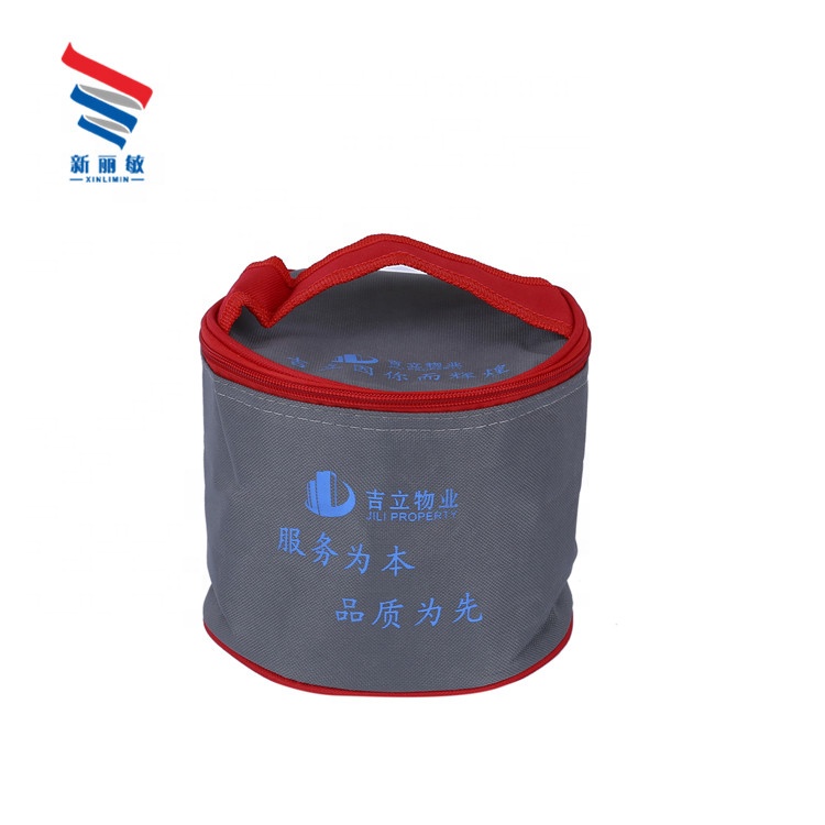 Custom personalized logo frozen round collapsible cooler delivery bag