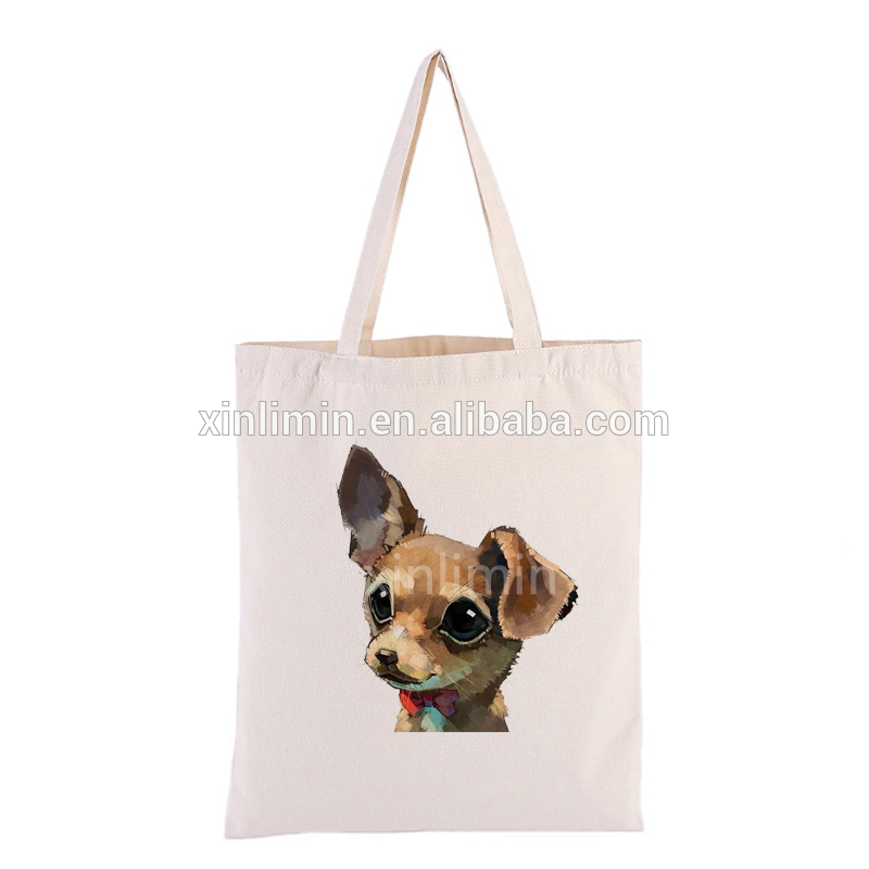 Reusable grocery white tote bag canvas tote bag with OEM printed