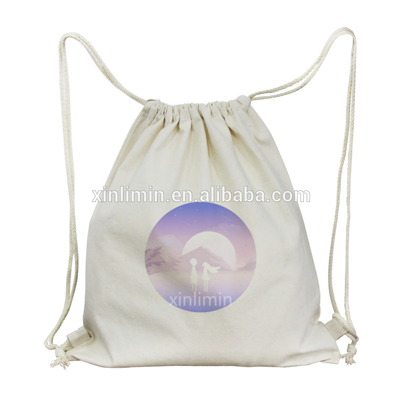 Organic cotton tote bag recycle cotton canvas bag drawstring bag