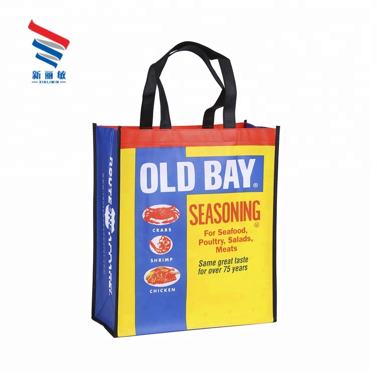 Custom printing recyclable tote laminated pp non woven shopping bag