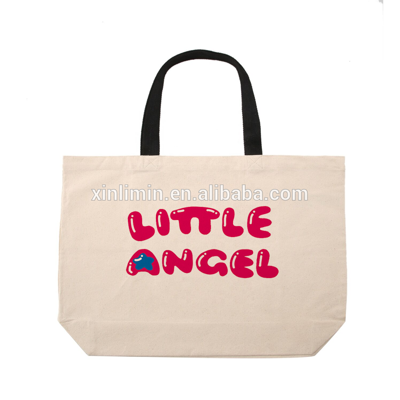 Custom printed logo shopping tote canvas cotton grocery packaging bag
