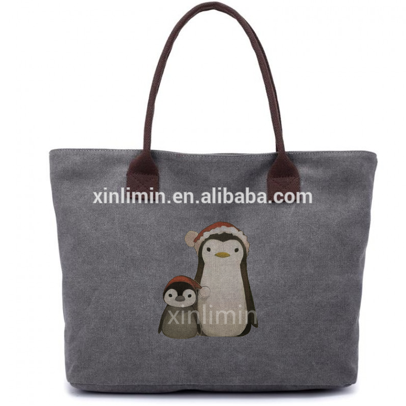 Customized logo printing promotional recyclable cotton canvas tote bag